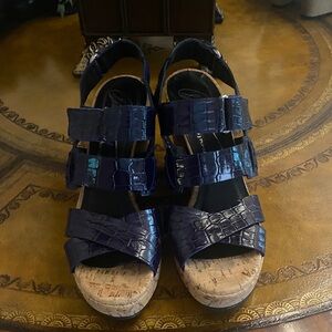 Donald J. Pliner Purple Croc-Embossed Sandals